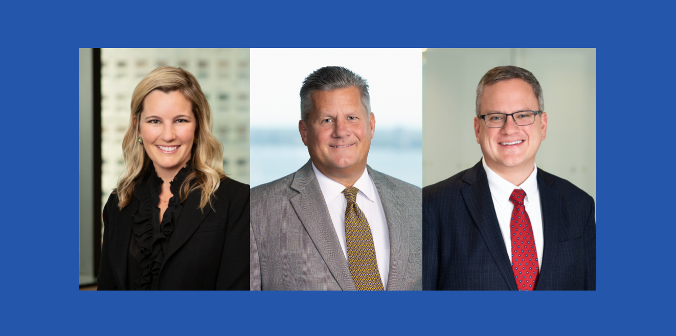L-R: M. RIchter, T. Timmerman, A. Long; images courtesy of Shumaker.